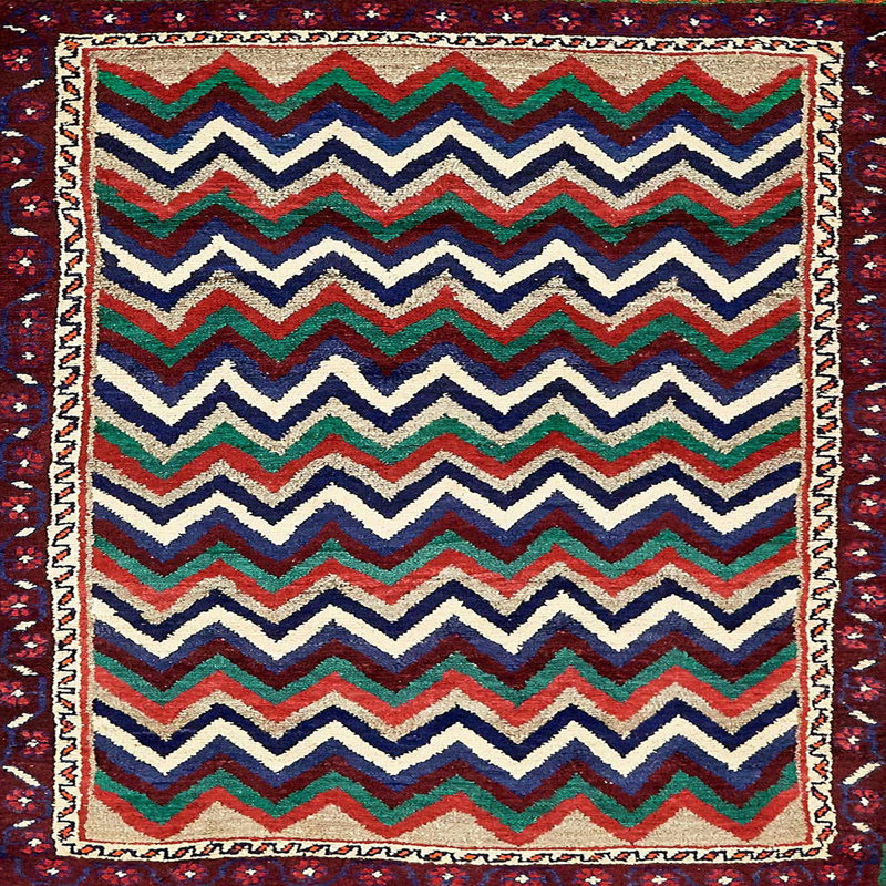 Abstract Indoor Rug, Square 6'