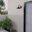 1-Light Outdoor Cone Wall Lantern Barn Light in Black with White Interior-100662194