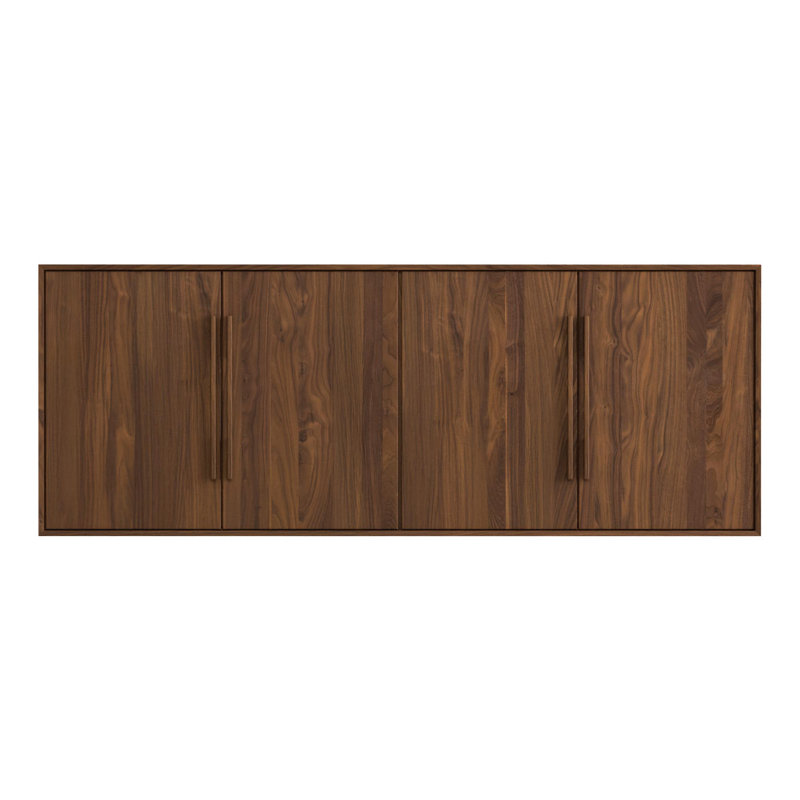 Moduluxe Media Console, 29.88"H x 66.13"L x 19"W, Natural Walnut