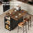39.4" Kitchen Island with Power Outlet, Drop Leaf & Trash Can Storage, Rolling Cart with 3-Tier Spice Rack-288024797