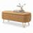 Toleen Storage Ottoman Bench for End of Bed Gold Legs, Modern Faux Fur Entryway Bench Upholstered Padded with Storage for Living Room Bedroom -1184695078