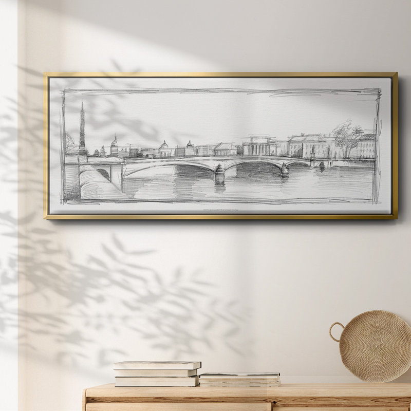 Pont du Carroussel- Framed Canvas, 24" H x 60" W