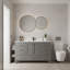 Ensemble de meuble-lavabo simple 60 po avec lavabo intégré, structure en bois massif, tiroirs à fermeture en douceur et armoire de rangement, conception autoportante moderne (gris)-2135873757