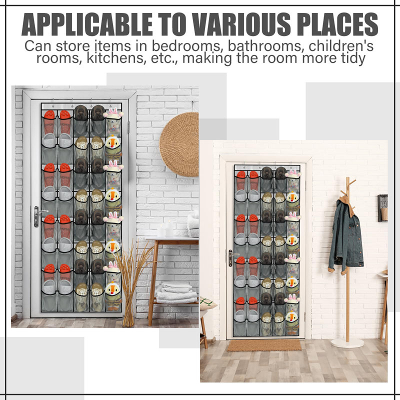40 Pairs of Shoes Storage Rack Door Shoe Rack with Large Mesh Bag Hanging Shoe Rack, Gray