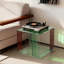 Table de bout en acrylique avec rangement Table de chevet carrée moderne H 18 po