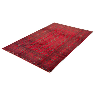Caspin One-of-a-Kind 6'6" X 10'2" 1980s Wool Area Rug in Red