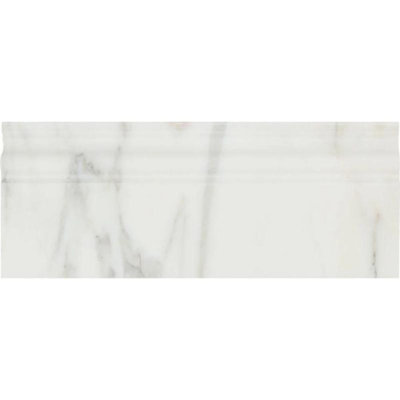 12" x 5" Honed Marble Bullnose Tile Trim