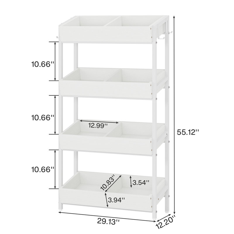 Support de rangement en bois, Blanc