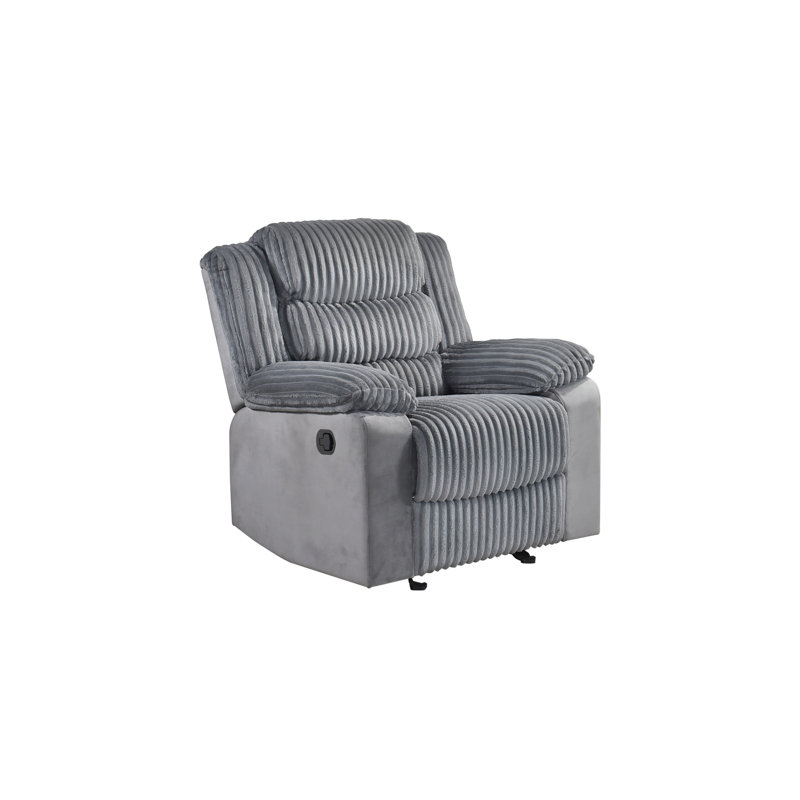Fauteuil inclinable oscillant, velours côtelé gris, Velours côtelé gris