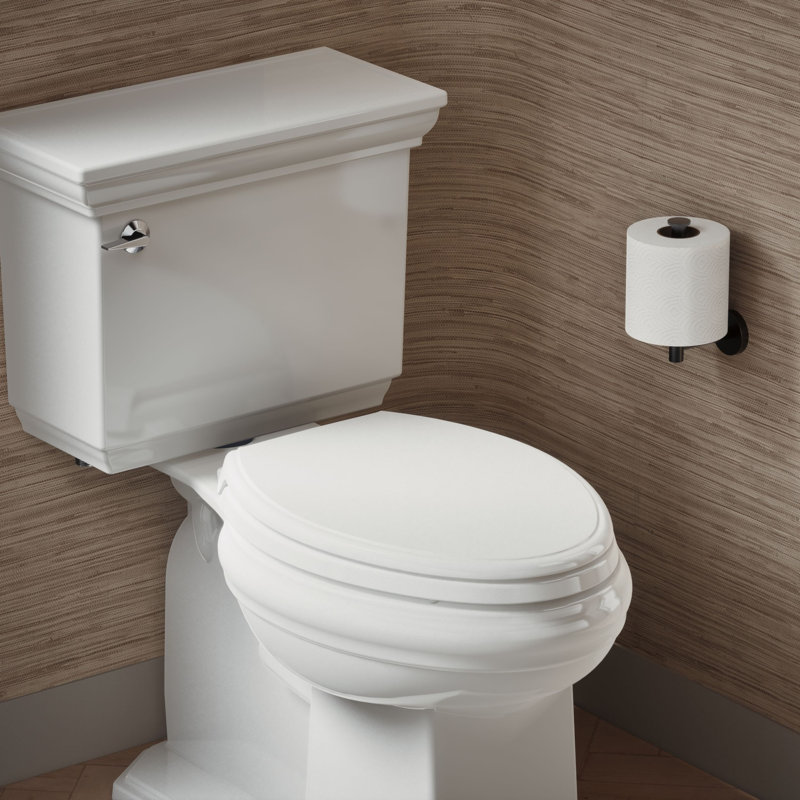 Glenbury Elongated Toilet Seat, White, Ready Latch