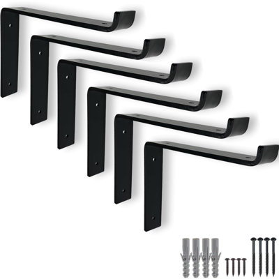 6 Pcs Heavy Duty Shelf Brackets For Scaffold Board Shelving - Shelves Support Industrial Rustic Style