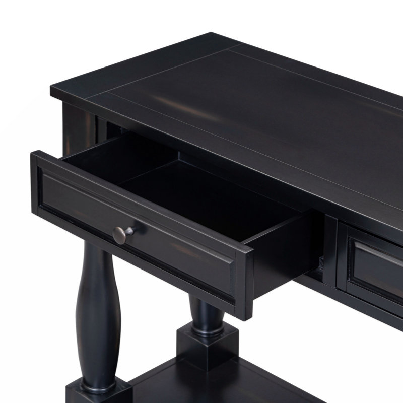 Console longue de 63 po avec tiroirs et tablette Aazim, Espresso