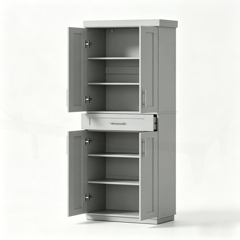 Spacieux garde-manger autoportant Broxton avec tablettes réglables et sécurité anti-basculement, parfait pour le rangement organisé et la conception moderne de maison de campagne