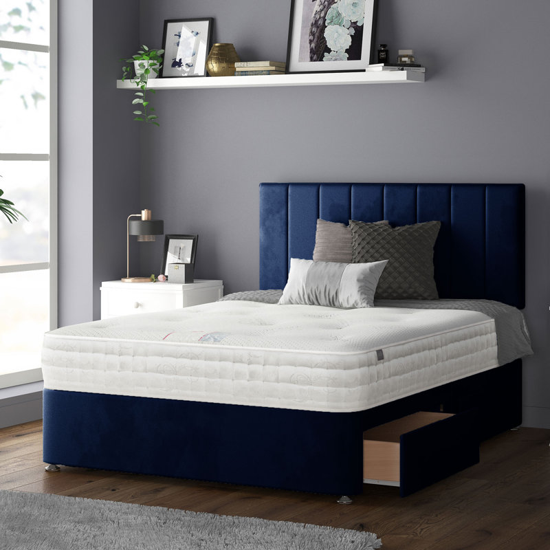 Hedley Upholstered Headboard, Double (4'6), Royal Blue