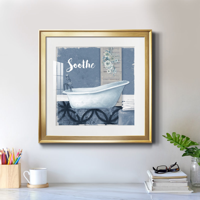 Soothe - peinture encadrée, Encadrement doré, H 17,5 po x l 17,5 po x P 1,5 po