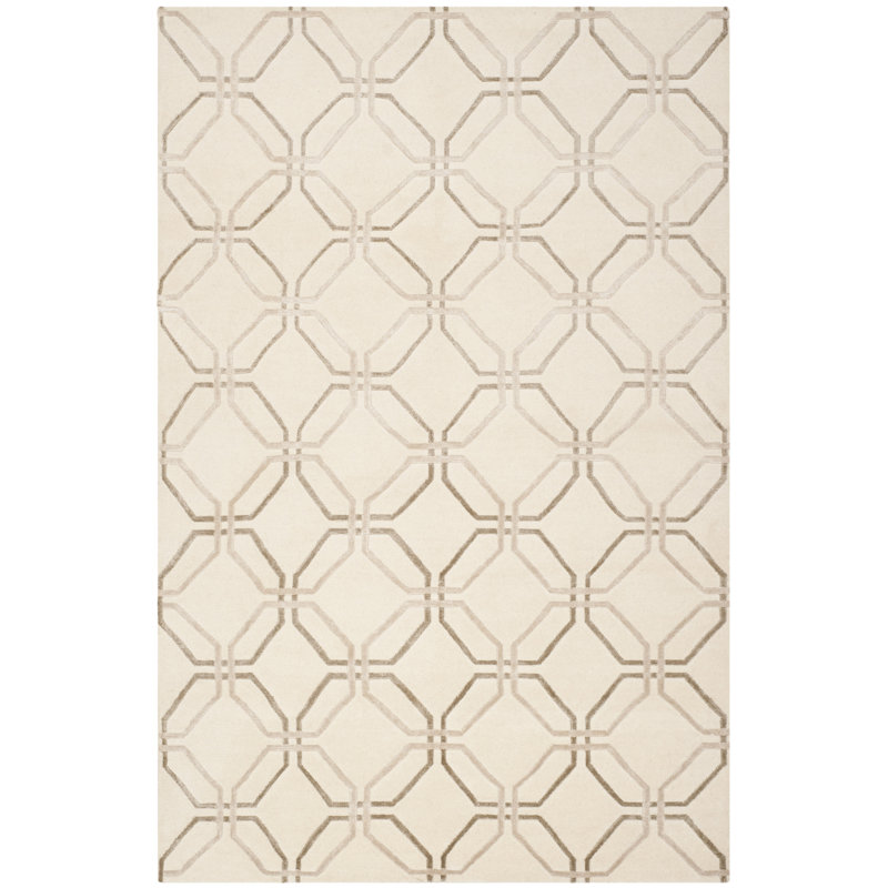 Ivory Geometric Rug, Rectangle 8' x 10'