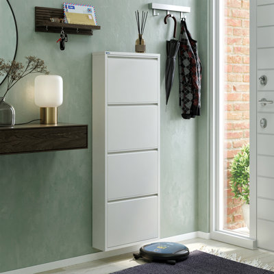 Antibacterial 4 Tier Metal Shoe Cabinet Without Holes