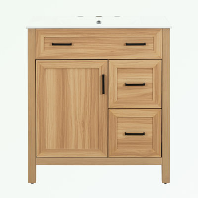 Bathroom Vanity with 1 Soft Close Doors, 2 Soft Close Drawers and Adjustable Shelf
