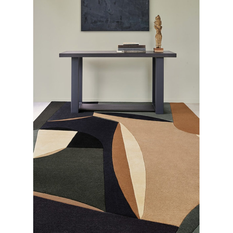 Polia Hand Tufted Wool Abstract Area Rug, Oval 5'11" x 8'11"