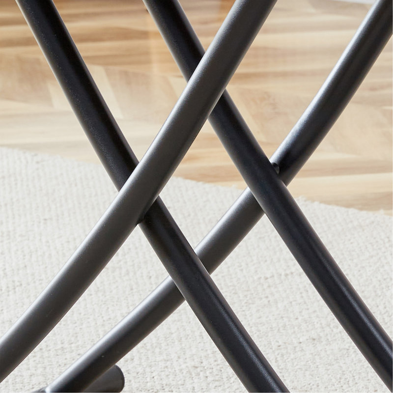 La table de levage moderne et minimaliste moderne, avec un bureau autocollant de grain de bois de 0,8 pouce et des pieds en métal noir, peut être utilisée comme coiffeuse, table basse, table de salle à manger et table de bureau