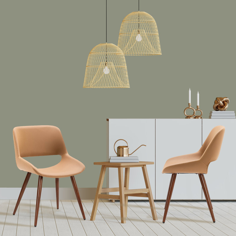 Shane Faux Leather Mid-Century Dining Chair, Natural