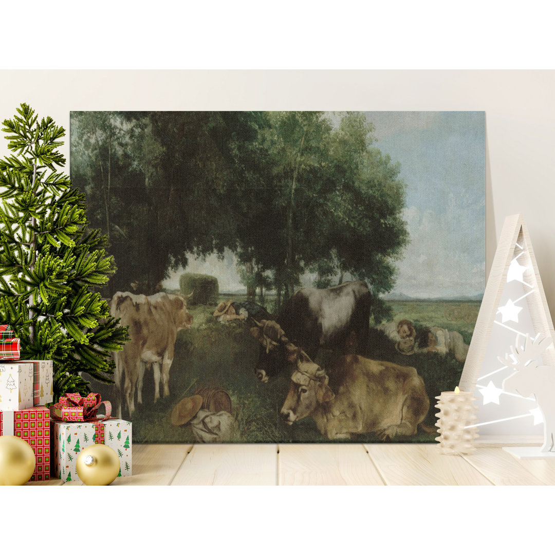 Peaceful Pastoral Countryside Cows Canvas