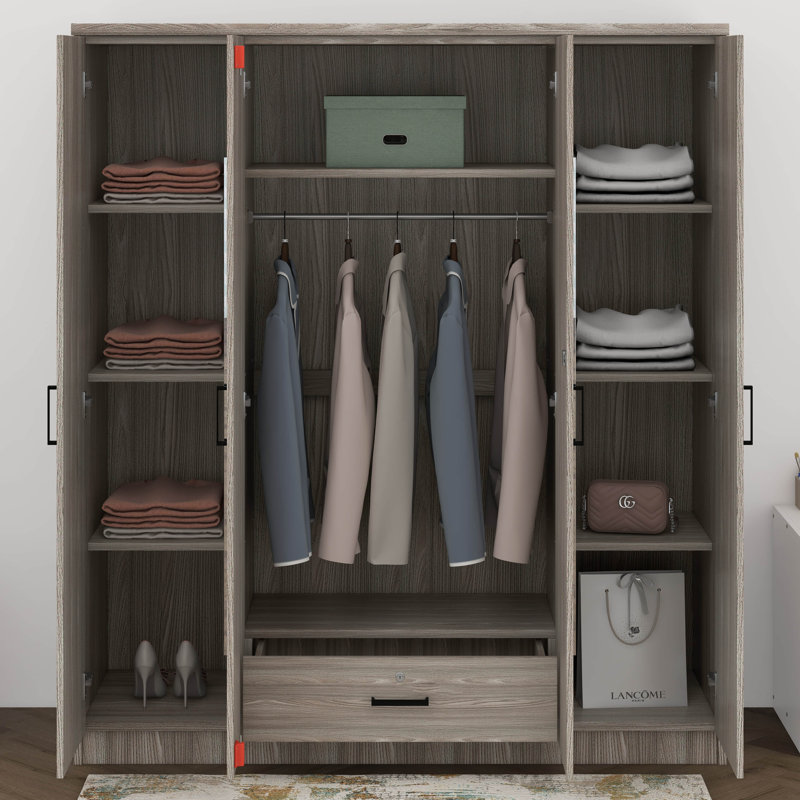 59.2 " W Armoire, Gray/Black