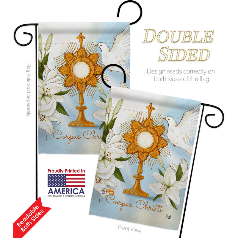 Drapeau de jardin en polyester 18,5 x 13 po Corpus Christi