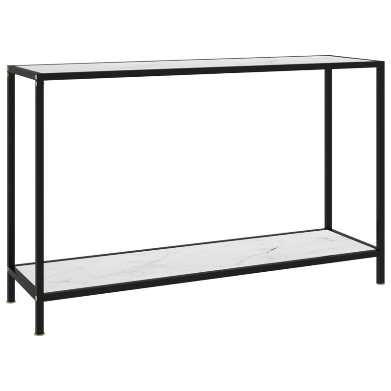 Cavallo Glass Top Console Table, 75 H x 120 W x 35 D cm, White