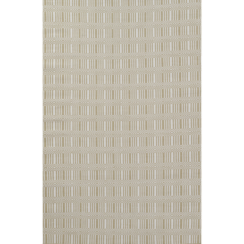 Beige Geometric Flat Woven Reversible Runner Rug