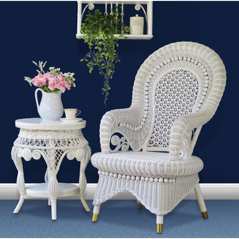 Fauteuil et table d'appoint en rotin Spires