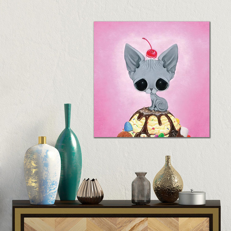 Kitty Please With A Cherry On Top by Sugar Fueled - Gallery-Wrapped Canvas Giclée on Canvas, Canvas