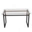 Table rectangulaire moderne en verre minimaliste idéale pour la salle à manger, l'écriture, la cuisine, le salon et pouvant accueillir 4 à 6 personnes-1135423419