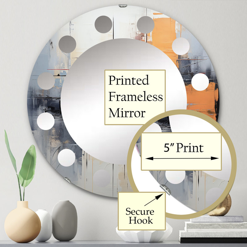 Terev - Miroir mural moderne rond, 24 po x 24 po