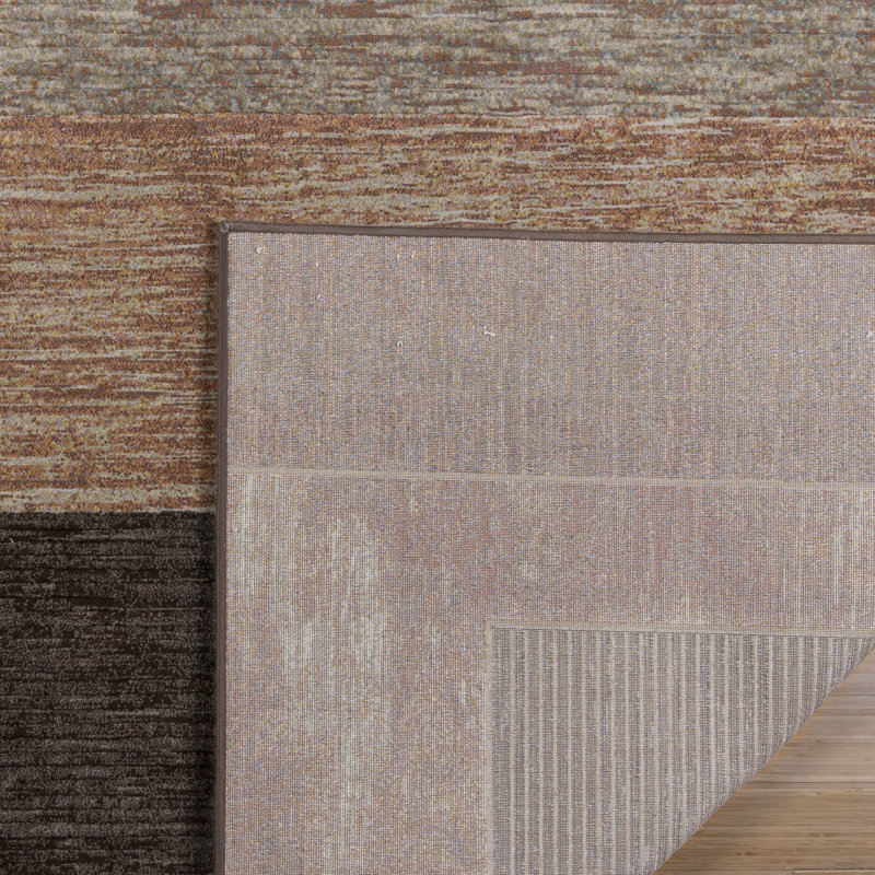 Tapis brun rouille en polypropylène Colbyn Sutter