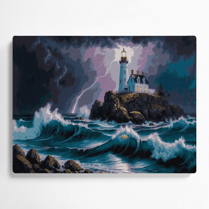 Art mural en métal gris Phares nautiques, H 11 po x l 14 po