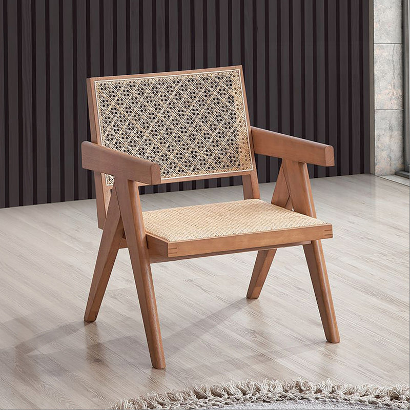 Chaise décontractée de style Mid-Century décontracté en rotin 1 pièce