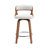 26'' Swivel Counter Stools with Faux Leather Upholstery and Walnut Wood Grain Finish （Set Of 3）-1577245948