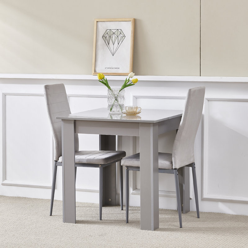 Dining Set, Grey Velvet Line Chairs#2