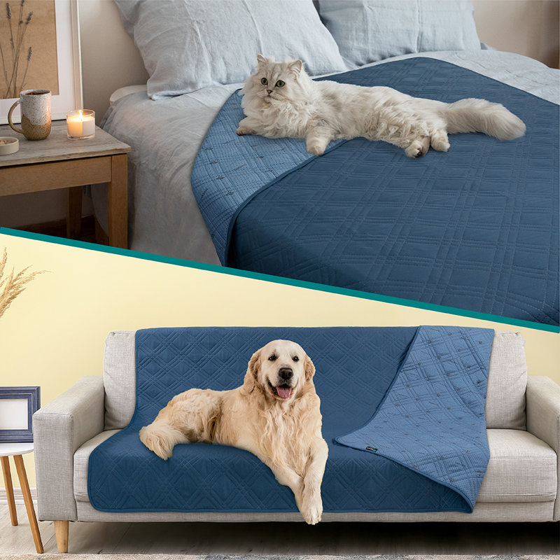 Medium Blue Waterproof Reversible Pet Blanket