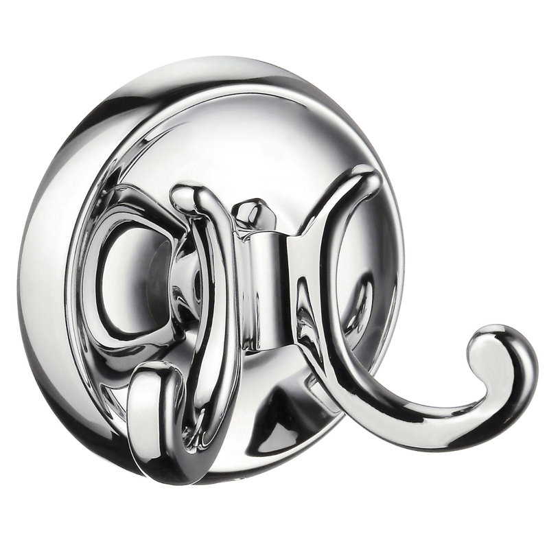 Porte-peignoir mural double , Chrome poli