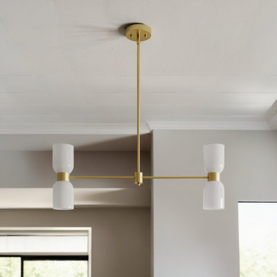 Eugenie 4 - Light Dimmable Steel Modern Linear Gold Chandelier