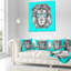 Drôle de lion avec des lunettes bleues - Coussin imprimé animal-30744695-30744691