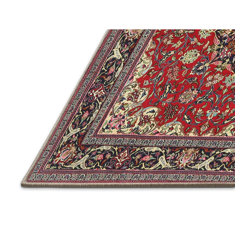 Tapis traditionnel rouge / brun Bering, Rectangle 5 pi x 7 pi