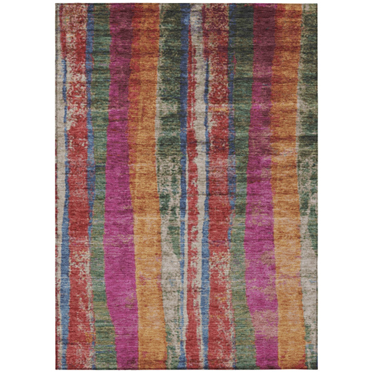 Machine Washable Indoor/Outdoor Xhevrie Putty Rug