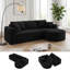 3 Seater Fabric Corner Sectional-128842365-128842363