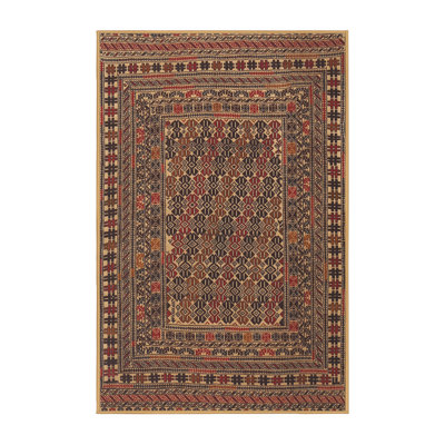 Tapis beige/vert/rouge traditionnel Bugarin