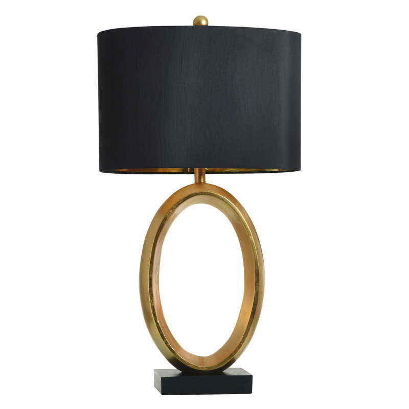 Norman Wyatt Home - Portail - Lampe de table a, Feuille d’or, Noir, noir, noir, noir