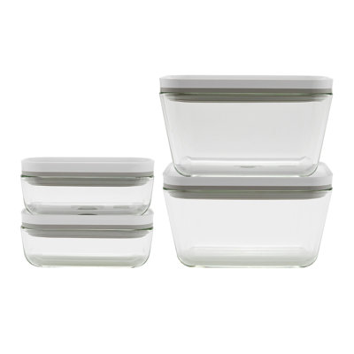 Eriana Vacuum Glass 4-pc box Set, 2 x S, 2 x L containers