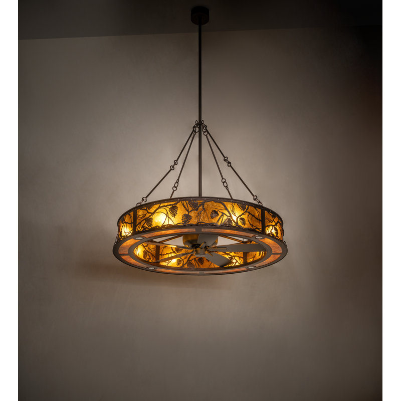 56" Wide Whispering Pines Chandel-Air, 10" H x 56" W x 56" D, Mahogany Bronze